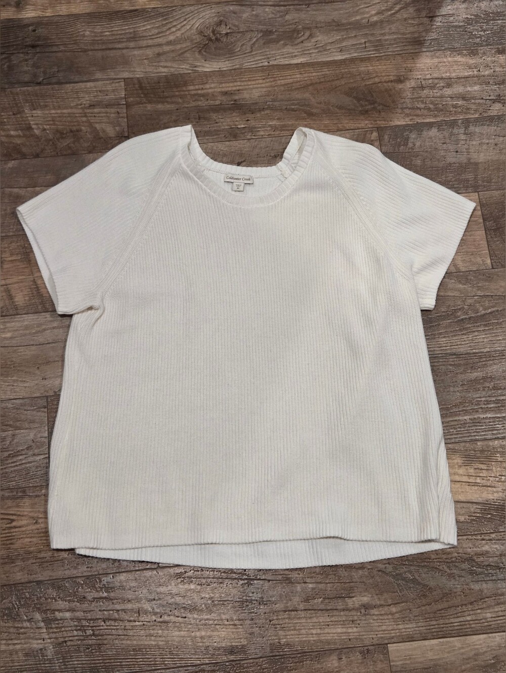 Coldwater Creek Womens Chunky Knit 100% Cotton Short Sleeve 3xl Top